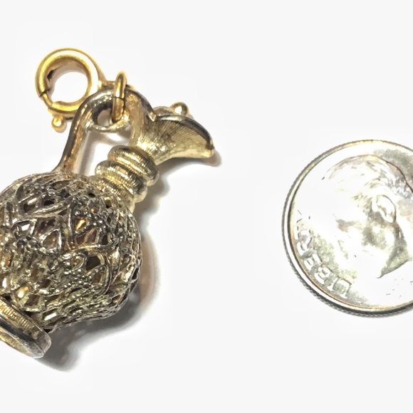 Vintage Monet Gold Tone Ewer Filigree Charm - Picture 2 of 3